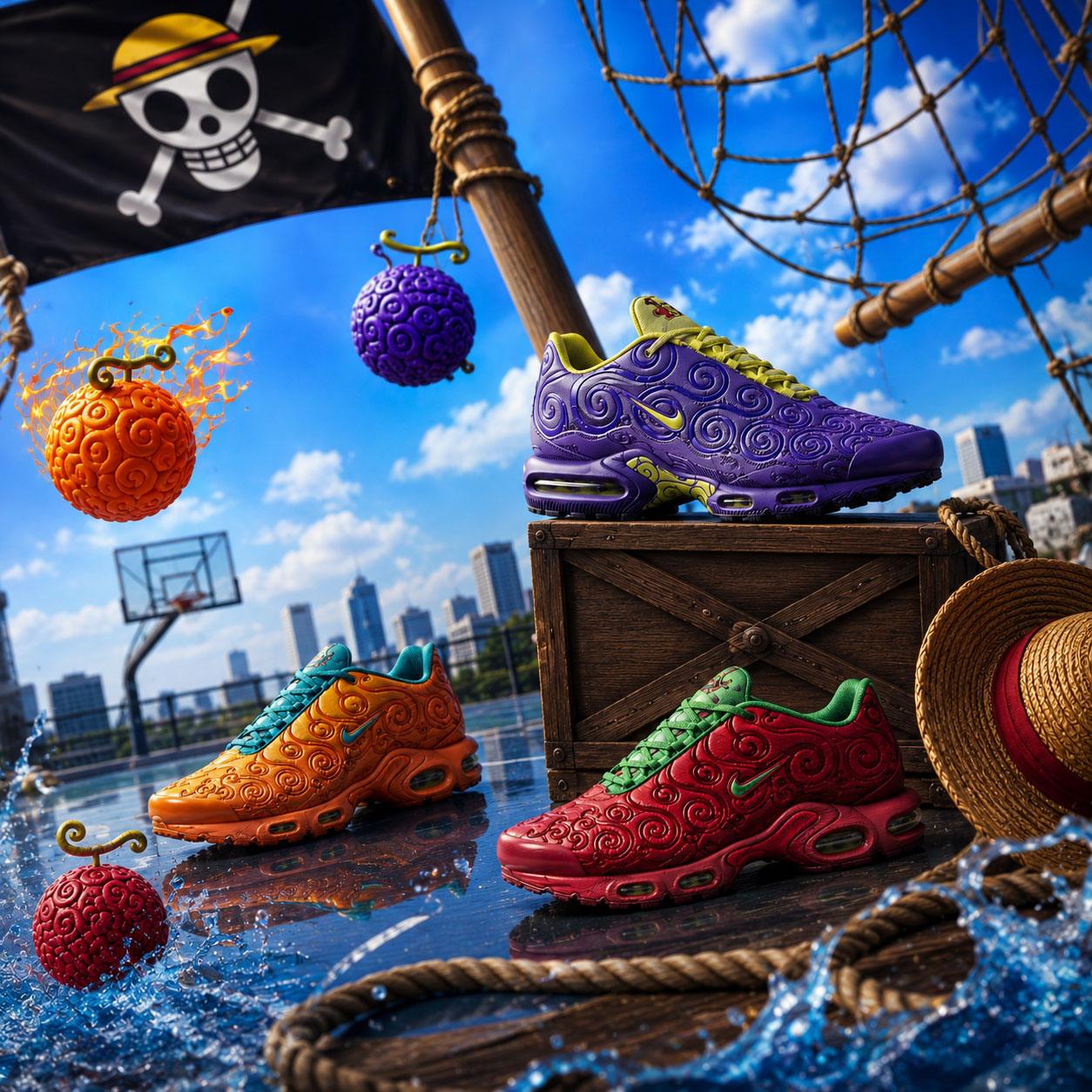 Nike x One Piece : les trois Air Max Plus inspirées des Fruits du Démon